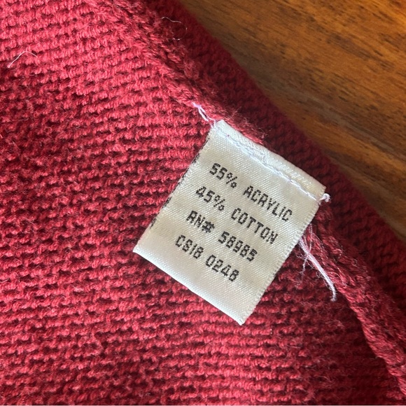 LF Burgundy Maroon Oxblood Red Knit Hoodie - Picture 15 of 16
